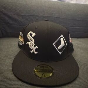 New Era Black 59FIFTY Cap with White Embroidery size 7 3/8